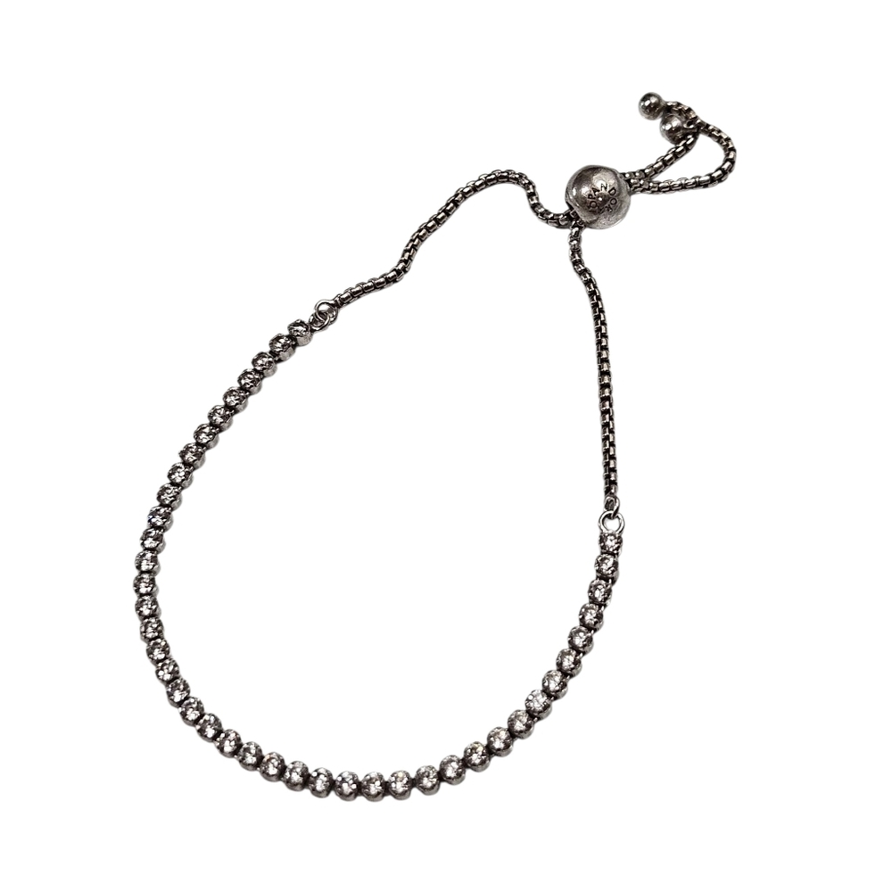 Pandora Sterling Silver Clear CZ Adjustable Slider Bracelet